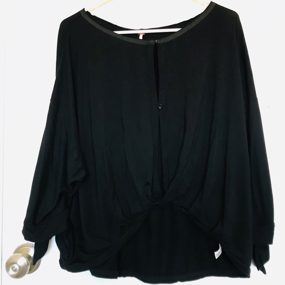 Free People Black Long Sleeve Top Size Small
